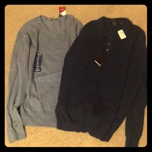 Pair of IZOD and Jos A Bank sweaters.